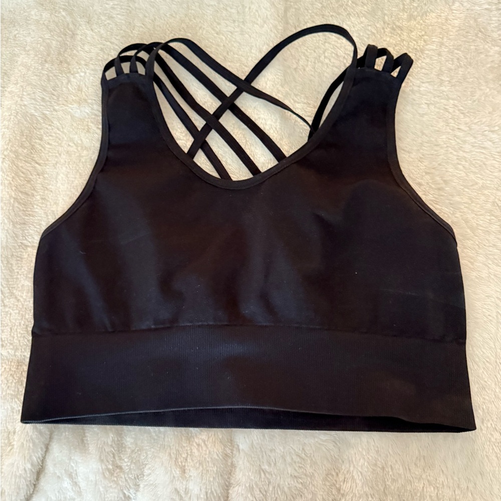 SHEIN Black Strappy Women's Workout Top size S